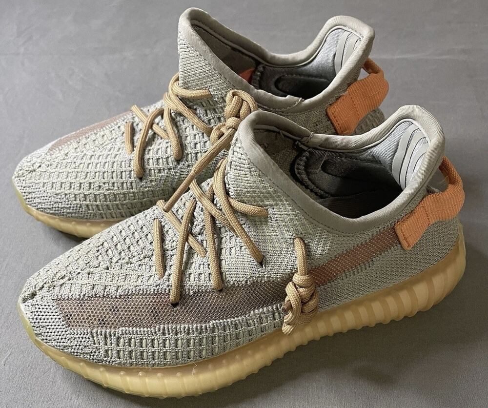 adidas Yeezy Boost 350 V2 True Form EG7492 Mens 6 Grey Orange Used Womens 7